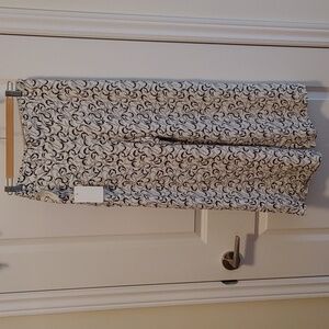 Wilfred US L Flowy Lined Black & White High Rise Wide Leg Cropped Pants Faun NWT